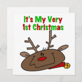 トナカイの初めてのクリスマス シーズンカード (正面/裏面)