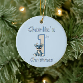 トナカイの初めてのクリスマス! セラミックオーナメント