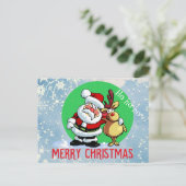 トナカイの友人とサンタクロース シーズンポストカード (スタンド正面)