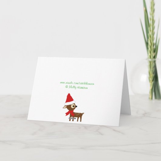 トナカイの友達かわいいクリスマスカード シーズンカード (裏面)