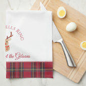 トナカイの名パーソナライズされた前クリスマス キッチンタオル (四つ折り)