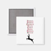 トナカイの名前ルドルフ，彗星， Blixen Reindeer マグネット (正面/裏面)