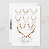 トナカイの名数々の前 – 写真クリスマス シーズンカード (正面/裏面)