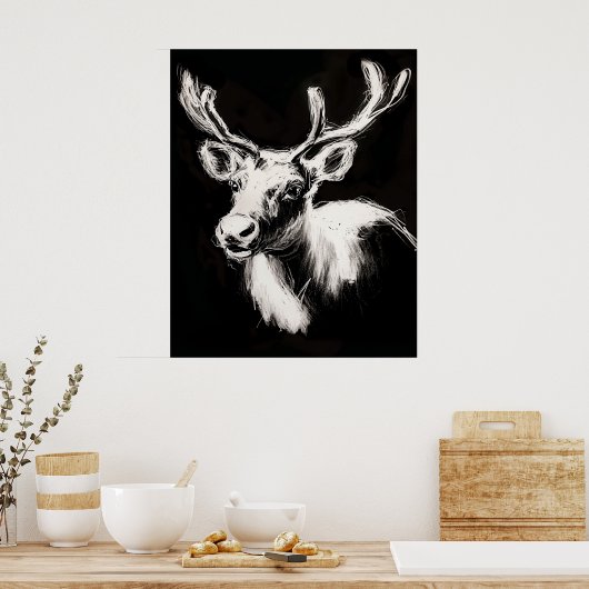 トナカイの壁画 ポスター (キッチン)