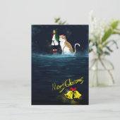 トナカイの女の子メリークリスマスキャット魔法の休日 カード (スタンド正面)