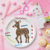 トナカイの子供の名前のためのニンジン ペーパープレート (パーティー)