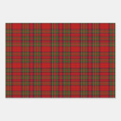 トナカイの子猫、犬、緑の赤い格子縞 ラッピングペーパーシート (正面2)