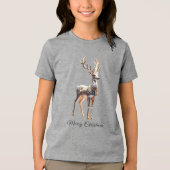 トナカイの宝石 クリスマス ホリデー トライブレンドＴシャツ (正面)