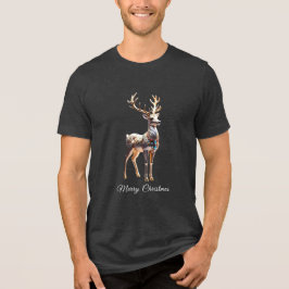 トナカイの宝石 クリスマス ホリデー メンズTシャツ トライブレンドTシャツ