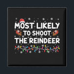 トナカイの家族のクリスマスに撮影する可能性が最も高い マグネット<br><div class="desc">トナカイの家族のクリスマスに撮影する可能性が最も高い</div>