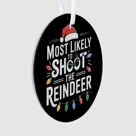 トナカイの家族のクリスマスを撮影する可能性が最も高い オーナメント (正面)