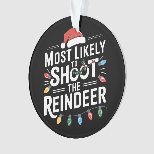 トナカイの家族のクリスマスを撮影する可能性が最も高い オーナメント (正面)
