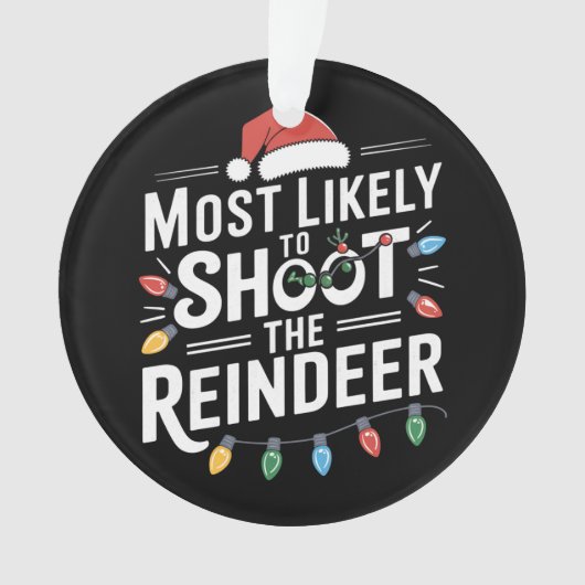 トナカイの家族のクリスマスを撮影する可能性が最も高い オーナメント (正面)