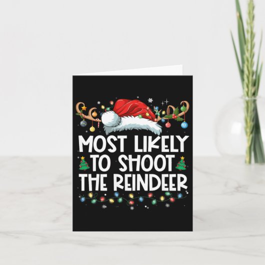 トナカイの家族のクリスマスを撮影する可能性が最も高い カード (正面)