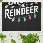 トナカイの家族のクリスマスを撮影する可能性が最も高い キッチンタオル (折り畳み)