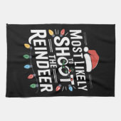 トナカイの家族のクリスマスを撮影する可能性が最も高い キッチンタオル (横)