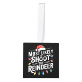 トナカイの家族のクリスマスを撮影する可能性が最も高い キューブオーナメント (正面)