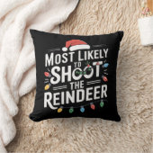 トナカイの家族のクリスマスを撮影する可能性が最も高い クッション (ブランケット)