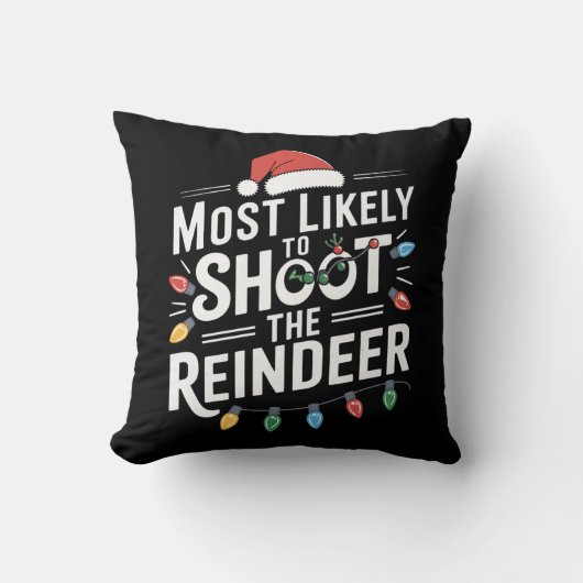 トナカイの家族のクリスマスを撮影する可能性が最も高い クッション (正面)