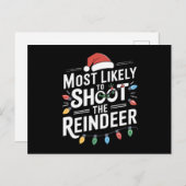 トナカイの家族のクリスマスを撮影する可能性が最も高い シーズンポストカード (正面/裏面)