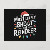 トナカイの家族のクリスマスを撮影する可能性が最も高い シーズンポストカード (正面)