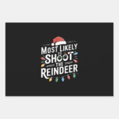 トナカイの家族のクリスマスを撮影する可能性が最も高い ラッピングペーパーシート (正面)