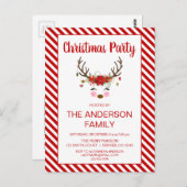 トナカイの家族 – 企業のクリスマスパーティー ポストカード (正面/裏面)