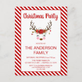 トナカイの家族 – 企業のクリスマスパーティー ポストカード (正面)