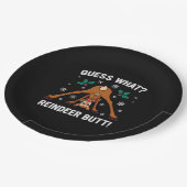 トナカイの尻を使ったクリスマスのジョークを当ててみて ペーパープレート (アングル)