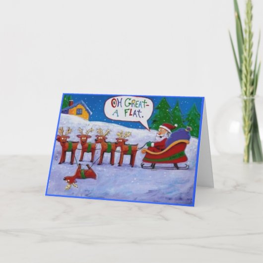 トナカイの平らなクリスマスカード シーズンカード (正面)