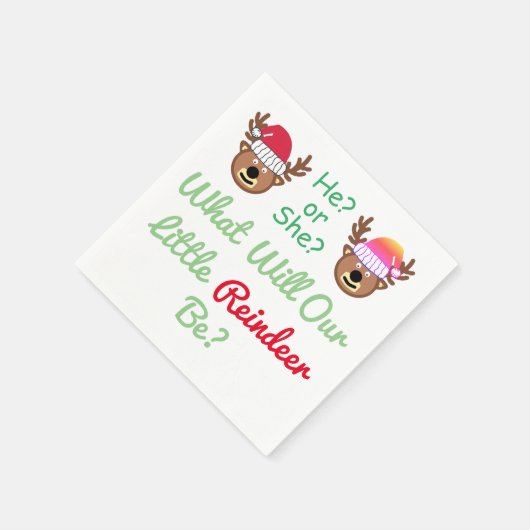 トナカイの性別の表示 スタンダードカクテルナプキン (角)