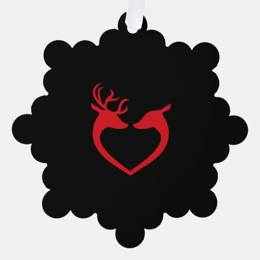 トナカイの愛のクリスマス オーナメントカード (正面)