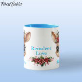 トナカイの愛、フローラ鹿、子鹿Doe Poinsettia 🦌 マグカップ