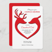 トナカイの愛 ブライダルシャワー招待状 招待状 (正面/裏面)