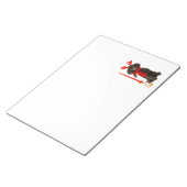 トナカイの服を着たクリスマスブラックトイプードル犬 ノートパッド (アングル)