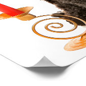 トナカイの服を着たクリスマスブラックトイプードル犬 ポスター (角)