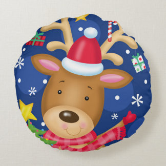 トナカイの枕 ラウンドクッション