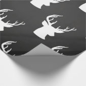 トナカイの枝角のヴィンテージの黒板の素朴なパターン ラッピングペーパー (角)