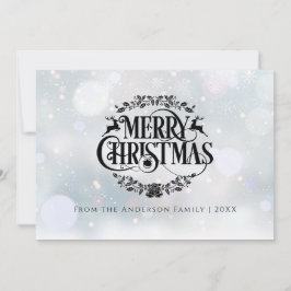 トナカイの植物学的なリース　メリークリスマス シーズンカード