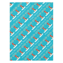 トナカイの楽しいクリスマスの名前入りな姓 テーブルクロス