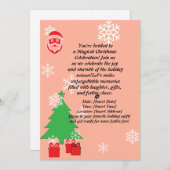 トナカイの楽しいクリスマス　1歳の誕生日招待状 招待状 (正面/裏面)