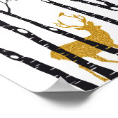 トナカイの樺の木林 ポスター (角)