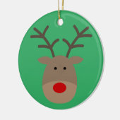 トナカイの漫画「クリスマスツリー」の可愛いルドルフ セラミックオーナメント (左)