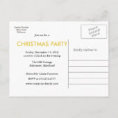 トナカイの箔（ホイル）飾り｜ホリデーパーティー 案内ポストカード (裏面)