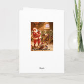 トナカイの納屋のサンタ シーズンカード (裏面)