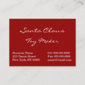 トナカイの納屋のサンタ 名刺 (裏面)