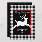 トナカイの素朴な白黒のバッファローの点検 シーズンカード (正面/裏面)