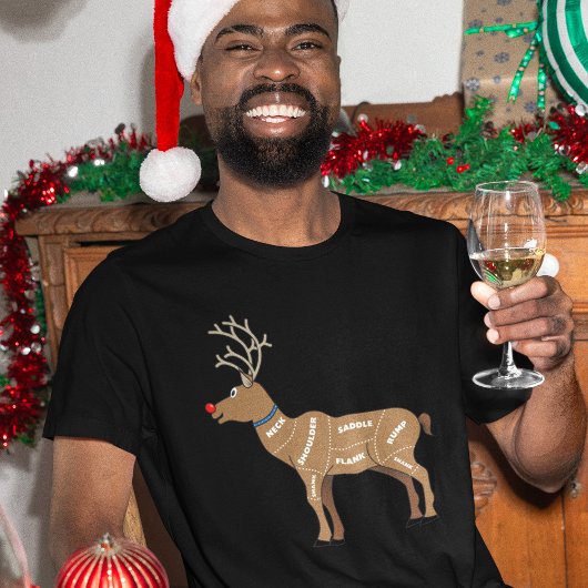 トナカイの肉の部位 Funny Venison Christmas Tシャツ