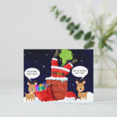 トナカイの臭いクリスマスおもしろい漫画 シーズンポストカード (スタンド正面)
