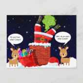 トナカイの臭いクリスマスおもしろい漫画 シーズンポストカード (正面)